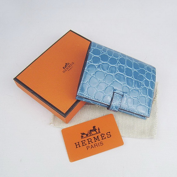 Cheap Replica Hermes Light-Blue Crocodile Veins Wallet H006 - Click Image to Close